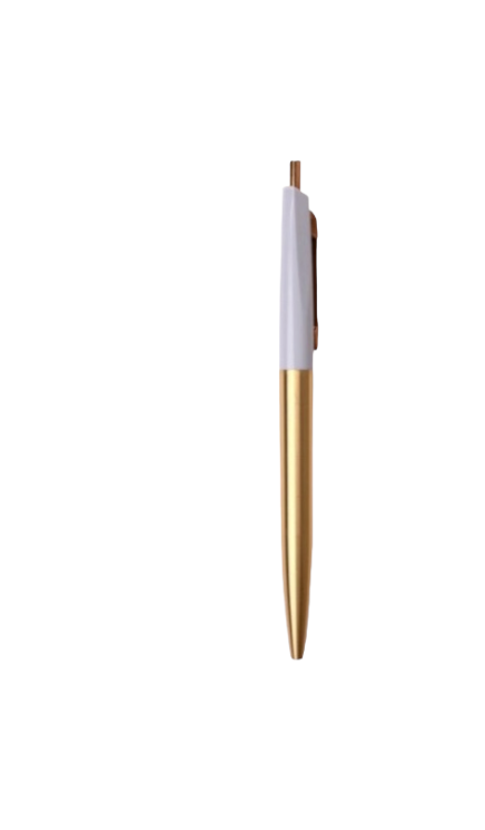 brass & light grey ballpoint pen