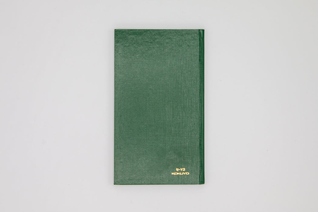 Back view: Thin green field sketch book