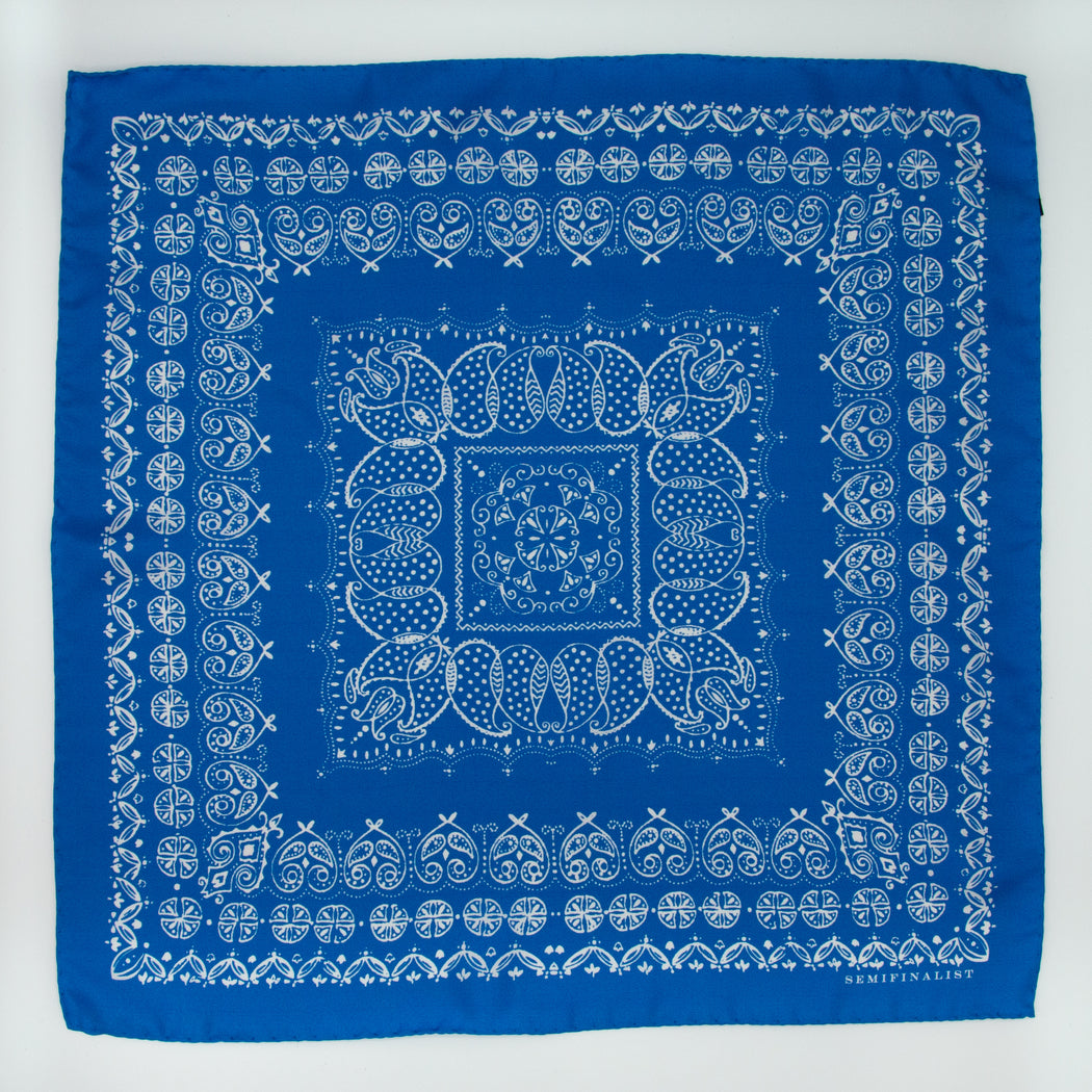 Classic blue silk bandana