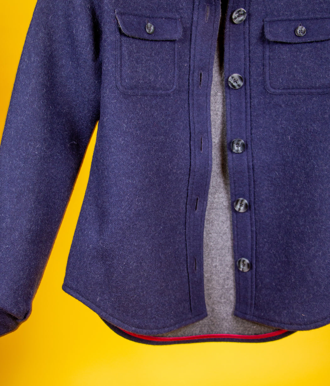 Navy 2 patch pocket button front overshirt