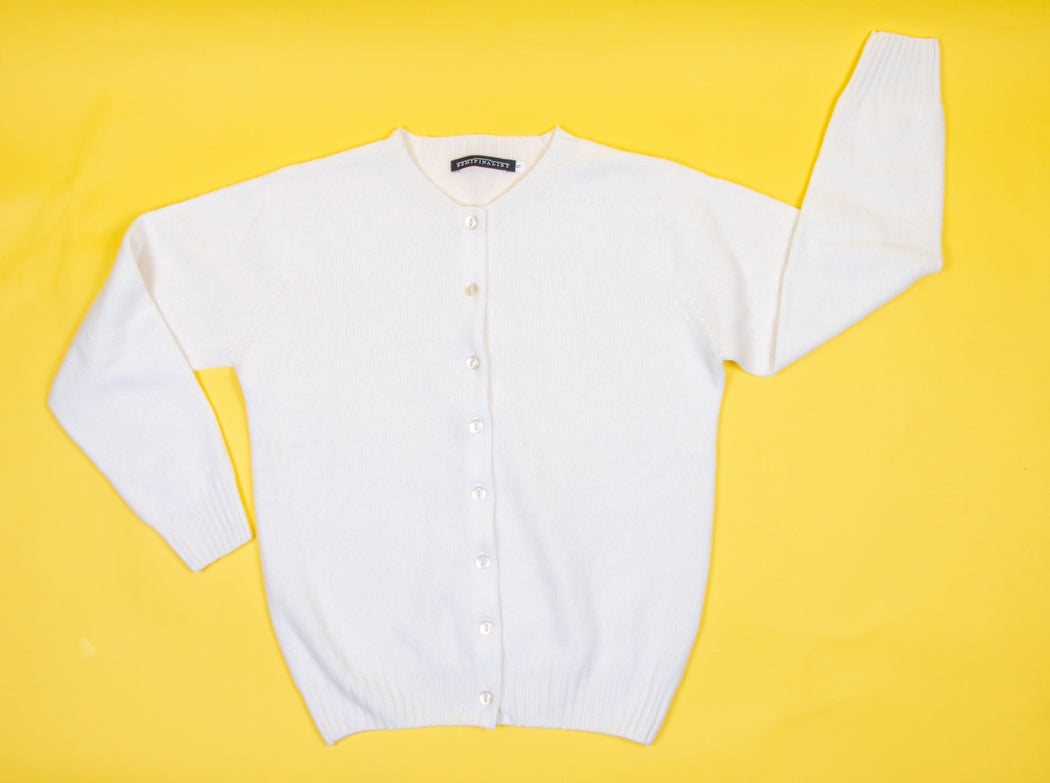 White long sleeve cardigan sweater