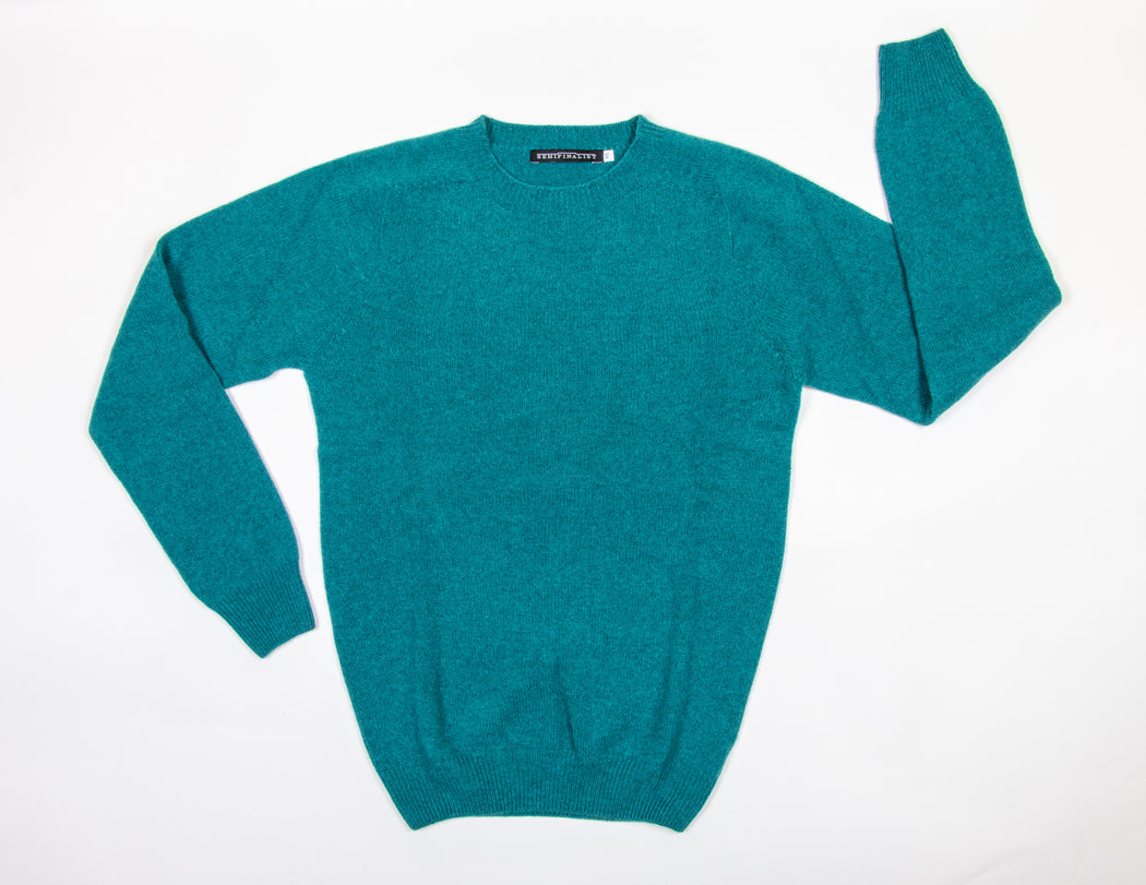 Blue long sleeve crew neck sweater