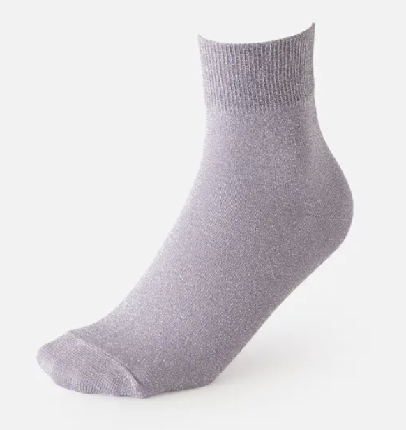 Women's lilac colored sparkly sock