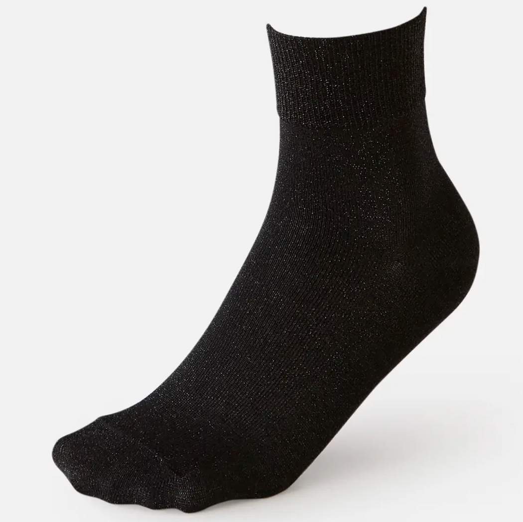 Women's black sparkly sock
