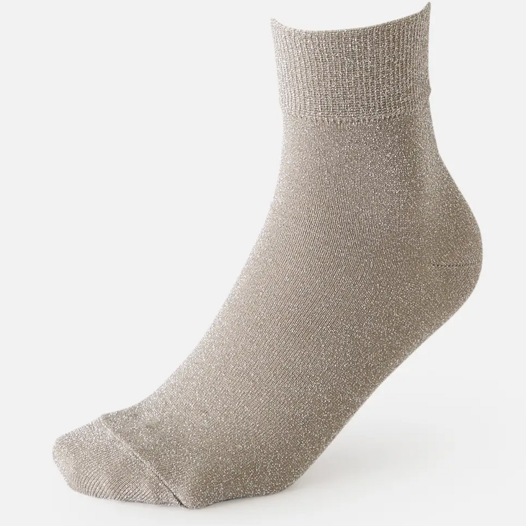 Women's tan sparkly sock