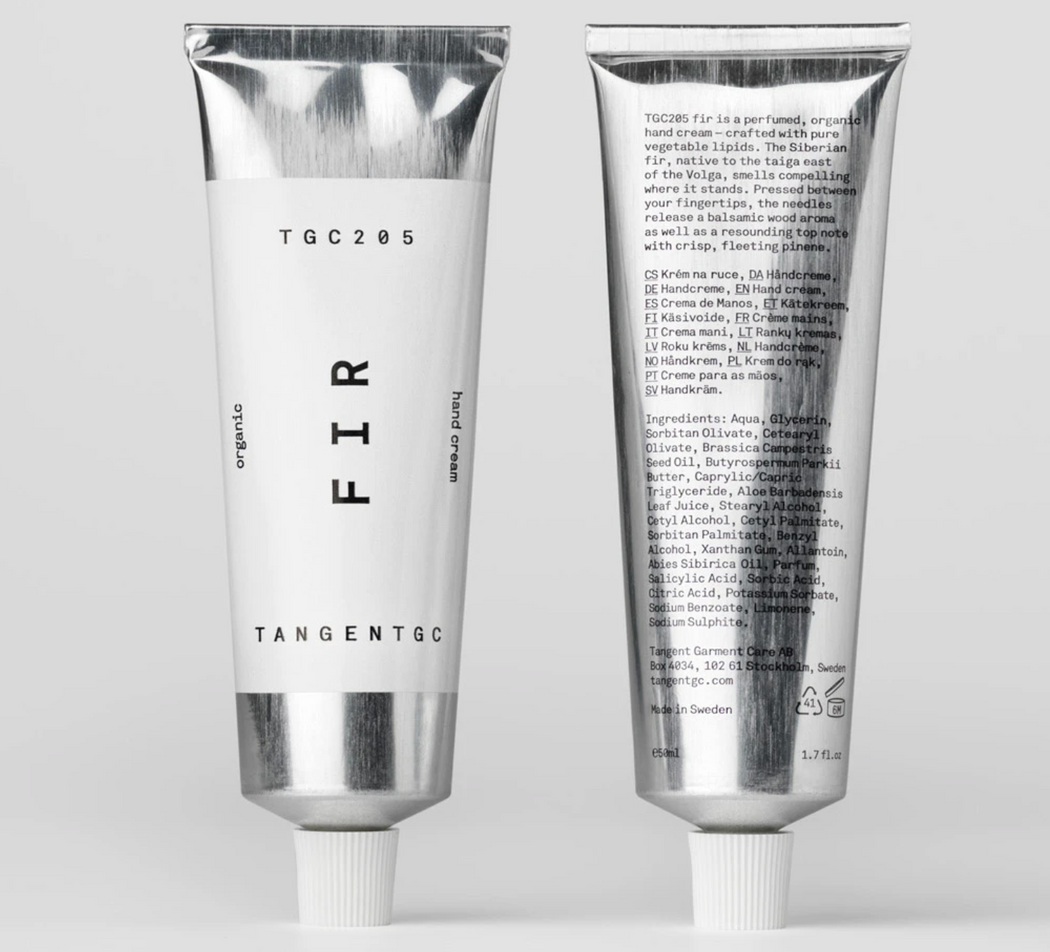 Fir Organic Hand Cream: front & back of tube