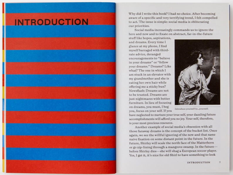 2-page spread featuring intro to book: "How To Be Yourself" by Simon Doonan