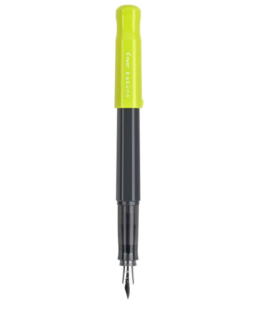Pilot Kakuno Fountain Pen: Black with yellow cap