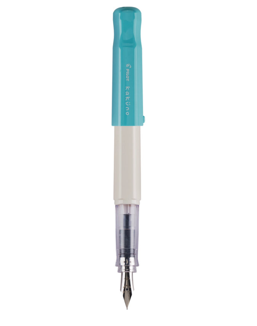 Pilot Kakuno Fountain Pen: White with blue cap