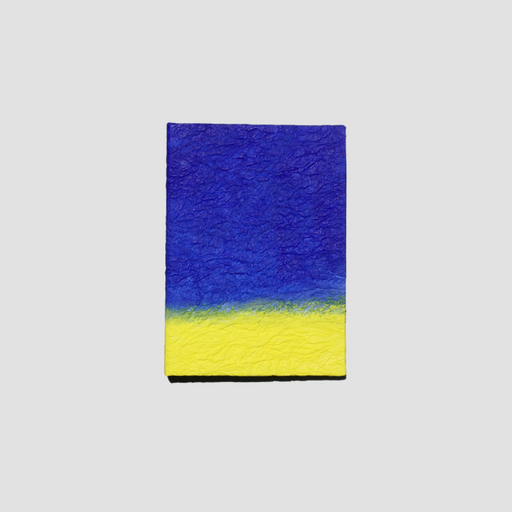 Blue and yellow notebook cover