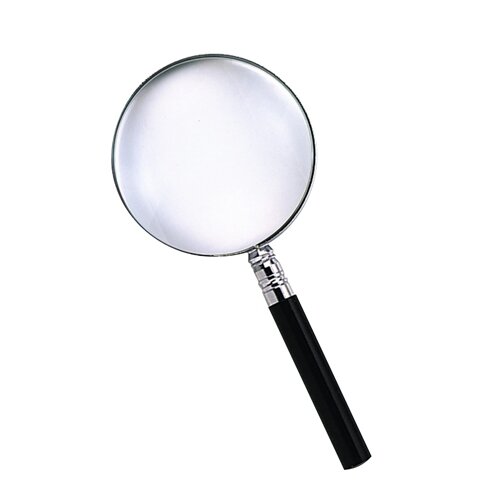 Small magnifying glass with black PVC handle