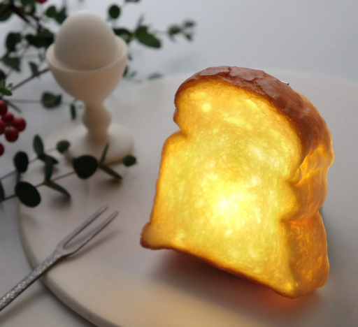 Illuminated Toast Lamp on white plate