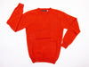 Red long sleeve crew neck sweater