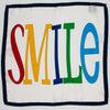 Smile text on white Italian silk pocket square