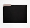 black and taupe leather file folder