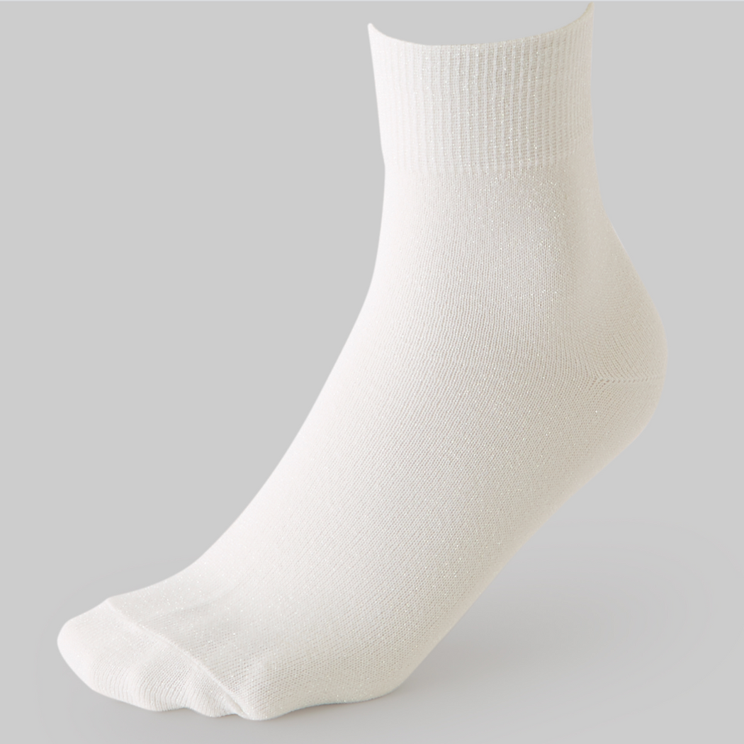 Women's white sparkly sock