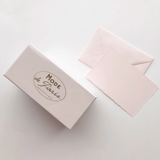 Pale pink note card and envelope