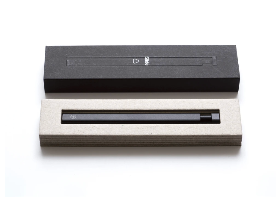 Black Aluminum Slide Pen in custom box