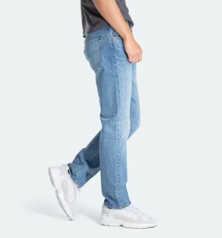 Side view: Model wearing Levi's 501® '93 Straight Fit Jeans