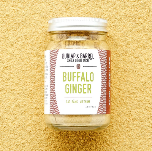 1.7 ounce glass jar of Buffalo Ginger powder