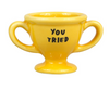 Yellow double-handled ceramic egg cup reading "You Tried" in black
