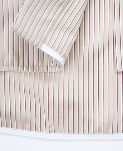 Closeup on tan stripe fabric