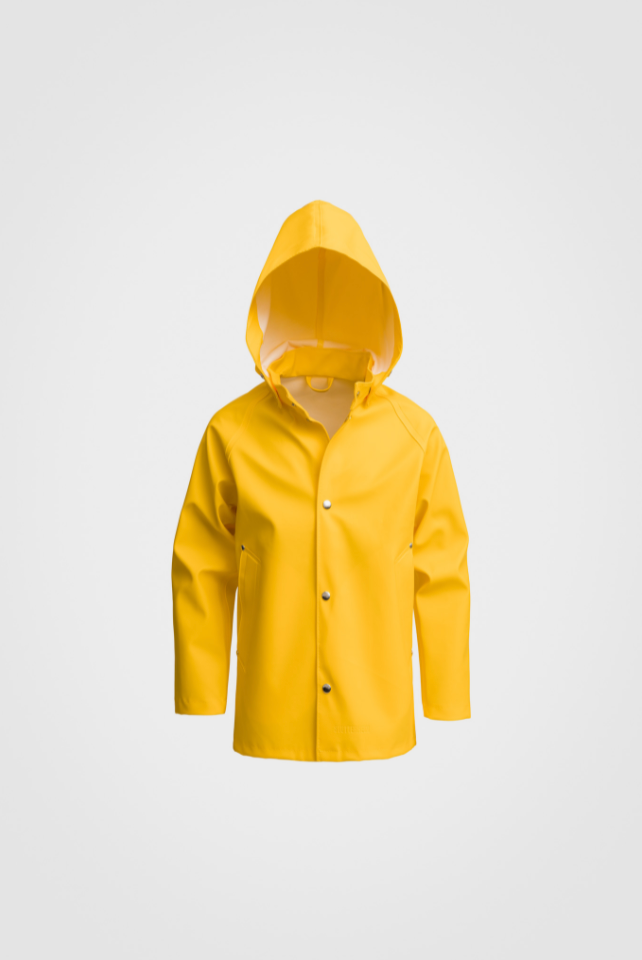 Yellow hooded children's raincoat