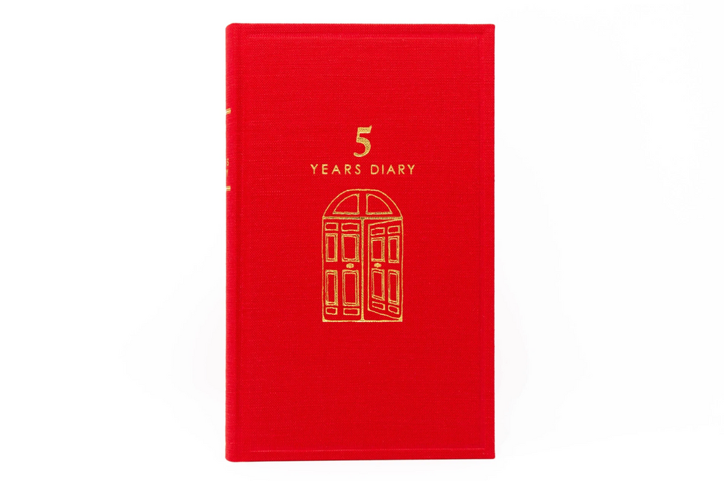 Red hardcover 5-Year Diary Notebook