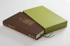 Brown 3-Year Diary Notebook coming out of a Green Cardboard Slip Case