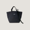 Small black canvas tote with adjustable handle straps