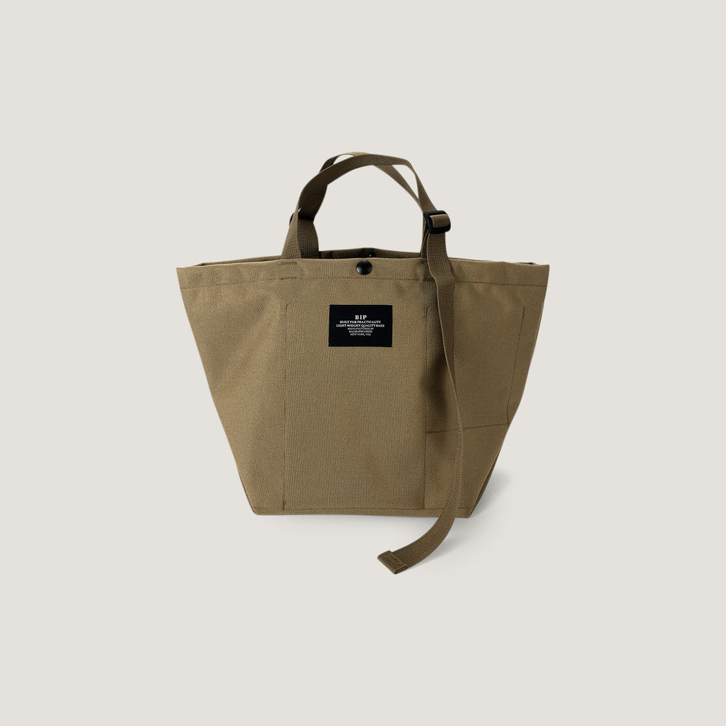 Khaki colored Small Carry-All Tote with adjustable handle straps