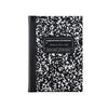 Outside cover of black & white composition notebook